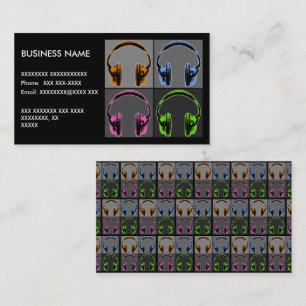 Tarjeta De Visita Cuatro Auriculares Pop Art