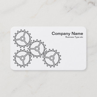 Tarjeta De Visita Cuatro Engranajes II - Blanco y Negro