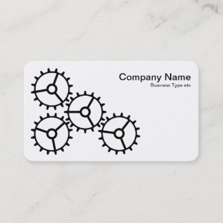 Tarjeta De Visita Cuatro engranajes III - Blanco y negro