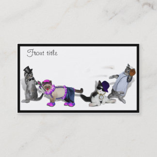 Tarjeta De Visita Cuatro Gatitos En Juego