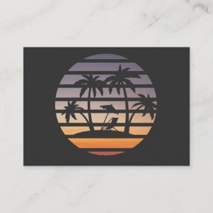 Tarjeta De Visita cuatro palmeras en una camiseta al atardecer