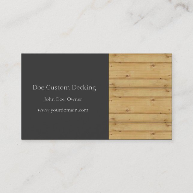Tarjeta De Visita Cubierta/contratista/grafito de madera del Decking (Anverso)