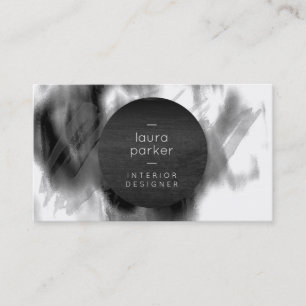 Tarjeta De Visita Cubierta de color gris negro y blanco