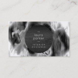 Tarjeta De Visita Cubierta de color gris negro y blanco