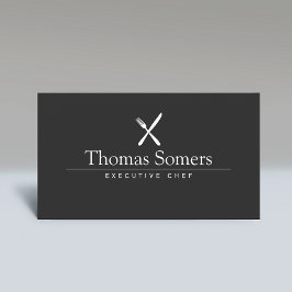 Tarjeta De Visita Cubierta de Cuchillo Negro, Chef