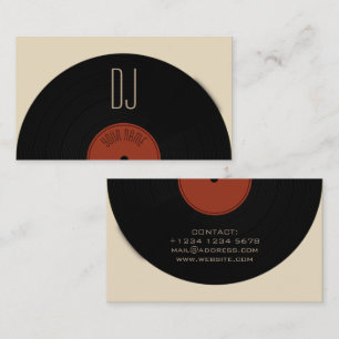 Tarjeta De Visita Cubierta de la placa del disco de vinilo de DJ