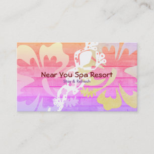 Tarjeta De Visita Cubierta de madera de Hibiscus Gecko