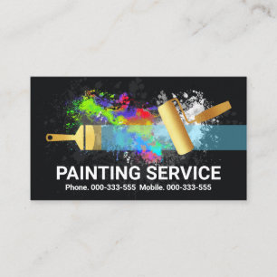 Tarjeta De Visita Cubierta de pintura de pincel de oro