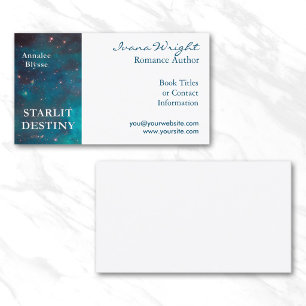 Tarjeta De Visita Cubierta del libro de autores blancos y azules del