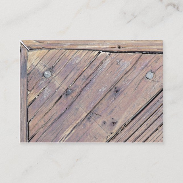 Tarjeta De Visita Cubierta texturada de madera templada (Reverso)