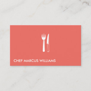 Tarjeta De Visita Cubiertos de restaurante