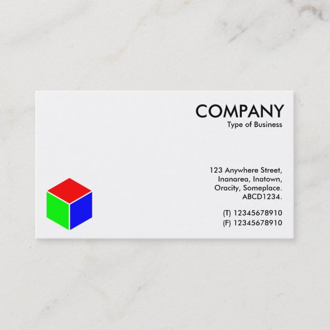 Tarjeta De Visita Cubo de color - Blanco (Anverso)