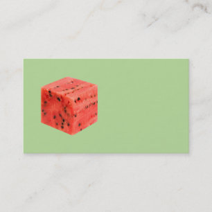 Tarjeta De Visita Cubo de comida de la sandía roja dulce y fresco or