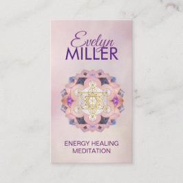 Tarjeta De Visita Cubo de Metatrón en Gemstone loto Geometría Sagrad