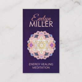 Tarjeta De Visita Cubo de Metatrón en Gemstone loto Geometría Sagrad