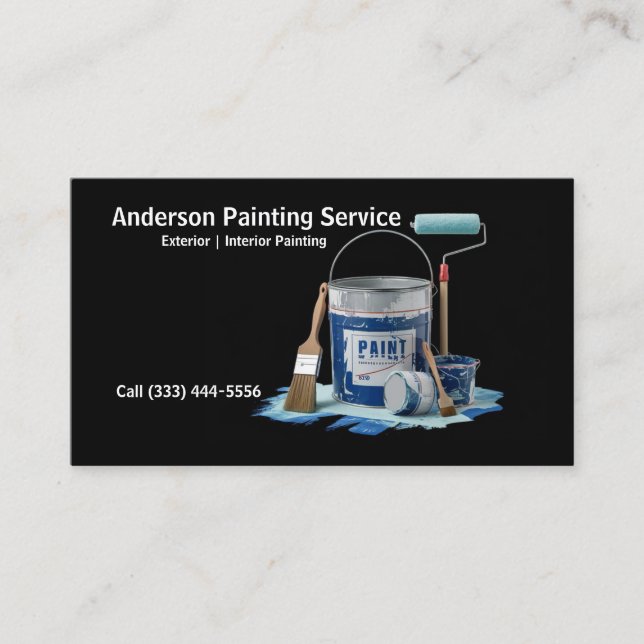 Tarjeta De Visita cubo de pintura elegante del Servicio de pintura p (Anverso)