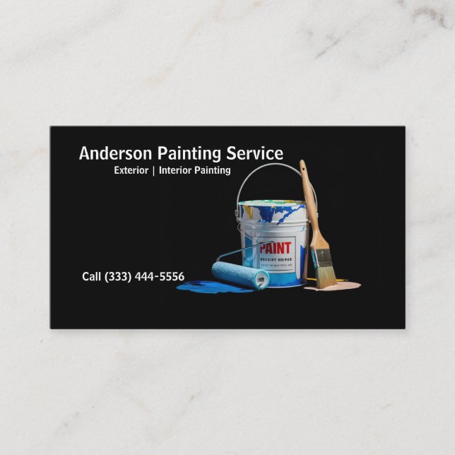 Tarjeta De Visita cubo de pintura elegante del Servicio de pintura p (Anverso)