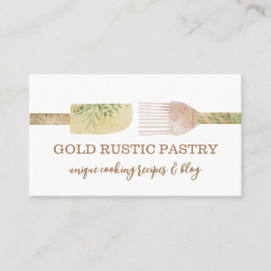 Tarjeta De Visita Cuchara de hoja de eucalipto de pasta amarilla mar