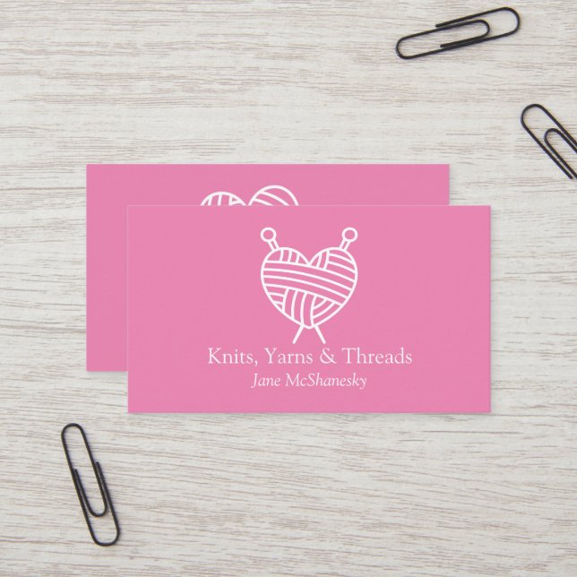 Tarjeta De Visita Cuchillo Crochet Yarn Craft Hand Spool (Anverso/Reverso In Situ)