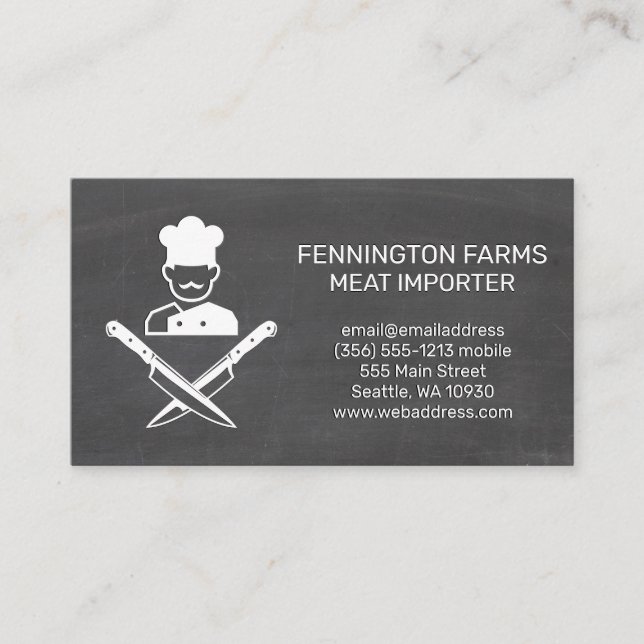 Tarjeta De Visita Cuchillos cruzados | Fondo del tablero de cambios (Anverso)