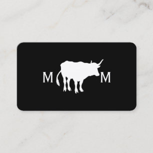 Tarjeta De Visita Cuchillos de carnicero metálicos Animales Vaca