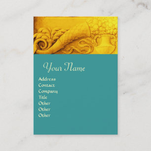 Tarjeta De Visita CUCURUCHO  MONOGRAMA dorado brillante amarillo, tu