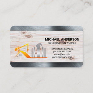 Tarjeta De Visita Cuello azul   Acero   Constructor   Construcción