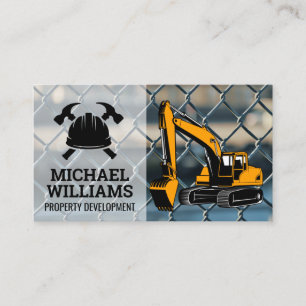 Tarjeta De Visita Cuello azul   Maquinaria pesada   Construcción