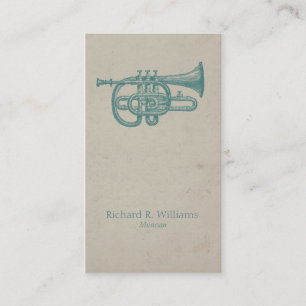 Tarjeta De Visita Cuerno de la música del vintage