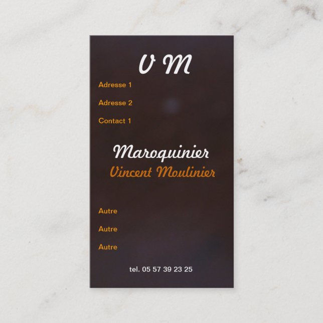 Tarjeta de visita cuero (Anverso)