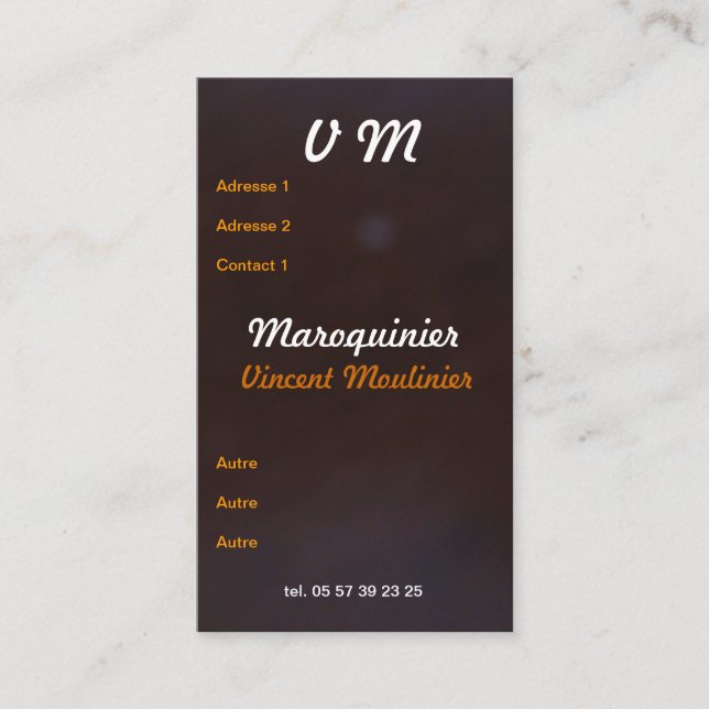 Tarjeta de visita cuero (Anverso)