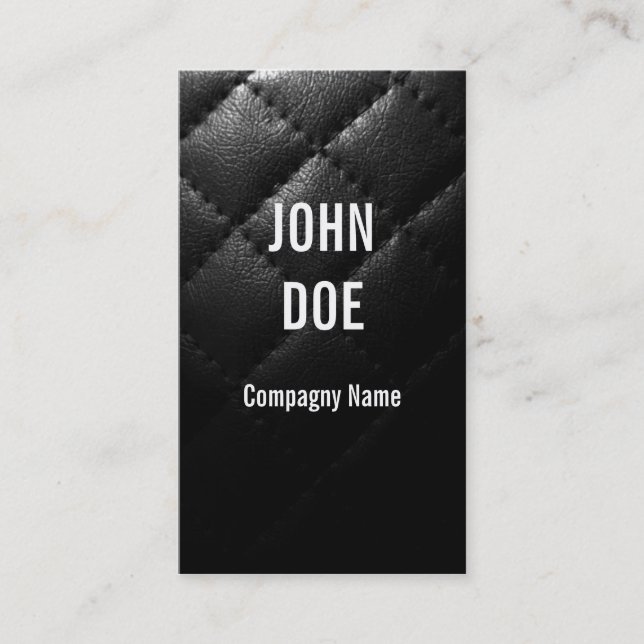 Tarjeta De Visita Cuero acolchado negro (Anverso)
