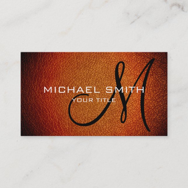 Tarjeta De Visita Cuero anaranjado oscuro (Anverso)