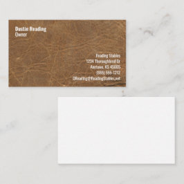 Tarjeta De Visita Cuero Aspecto San Serif Estilo Siete Línea Persona