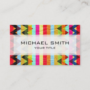 Tarjeta De Visita Cuero azteca chevron zigzag patrón #14