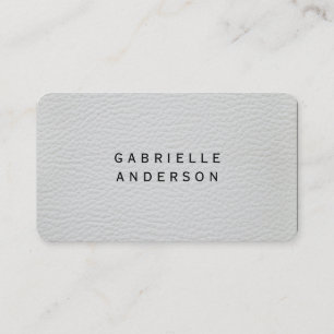 Tarjeta De Visita Cuero blanco elegante profesional