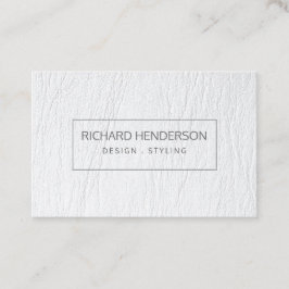 Tarjeta De Visita Cuero blanco Geométrico Mínimo Moderno