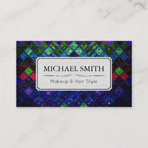 Tarjeta De Visita Cuero de mosaico moderno al estilo del pelo del ma