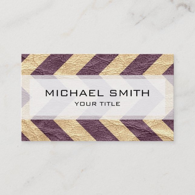 Tarjeta De Visita Cuero de patrón de chevron azteca #4 (Anverso)