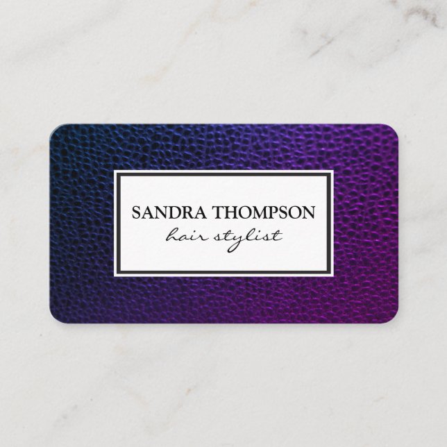 Tarjeta De Visita Cuero falso clásico / Marco blanco (Anverso)