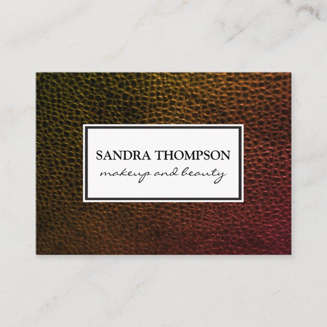 Tarjeta De Visita Cuero falso contemporáneo / Marco blanco (Anverso)