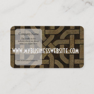 Tarjeta De Visita Cuero ligero en nudo céltico negro