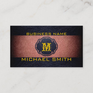 Tarjeta De Visita Cuero marrón y negro