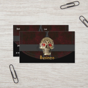 Tarjeta de visita cuero negro cinturón rojo marrón