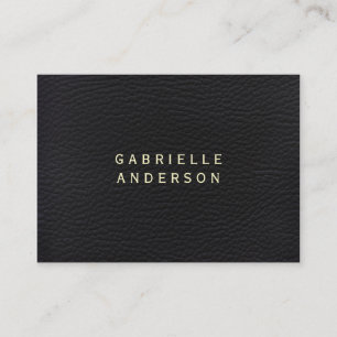 Tarjeta De Visita Cuero negro elegante profesional