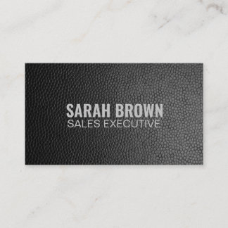 Tarjeta De Visita "Cuero negro" personalizado (estadounidense)
