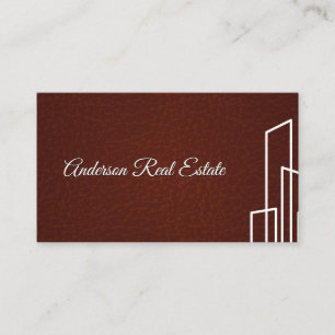 Tarjeta De Visita Cuero rojo   Edificios inmobiliarios
