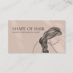Tarjeta De Visita Cuerpo de mujer crema beige corte de pelo femenino