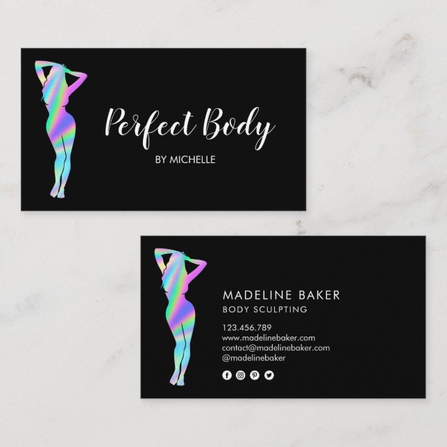 Tarjeta De Visita Cuerpo Esculpiendo Entrenador de Gimnasio de Waist (Anverso / Reverso)