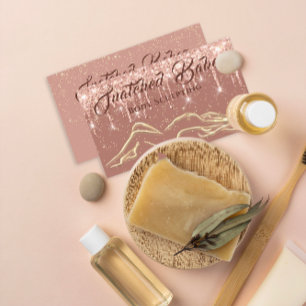 Tarjeta De Visita Cuerpo esculpiendo maquillaje de belleza Rosa Purp